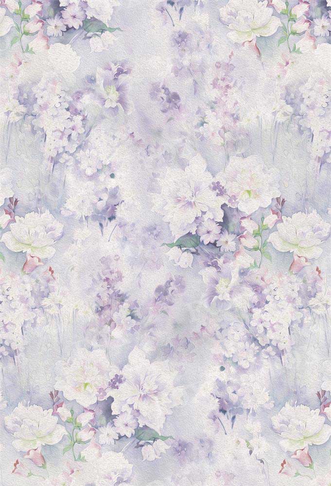Fox Purple Flower Vintage Portrait Vinyl Backdrop for Photography