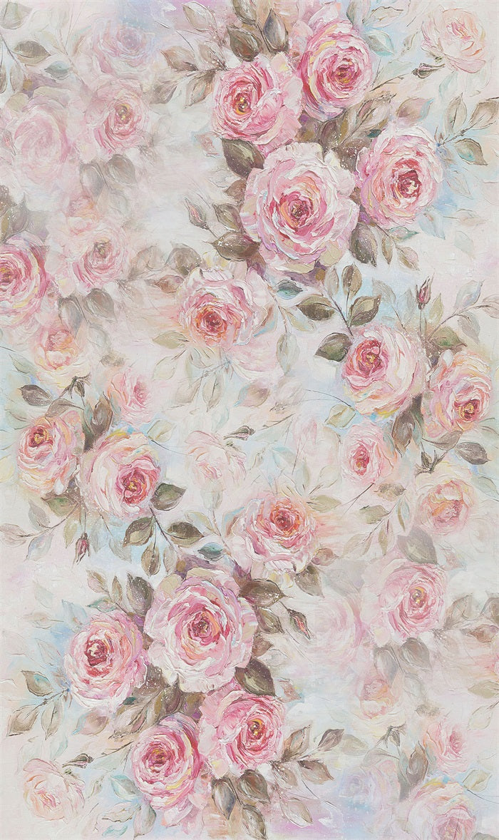 Fox Retro Rose Painting Vinyl Backdrop for Photography