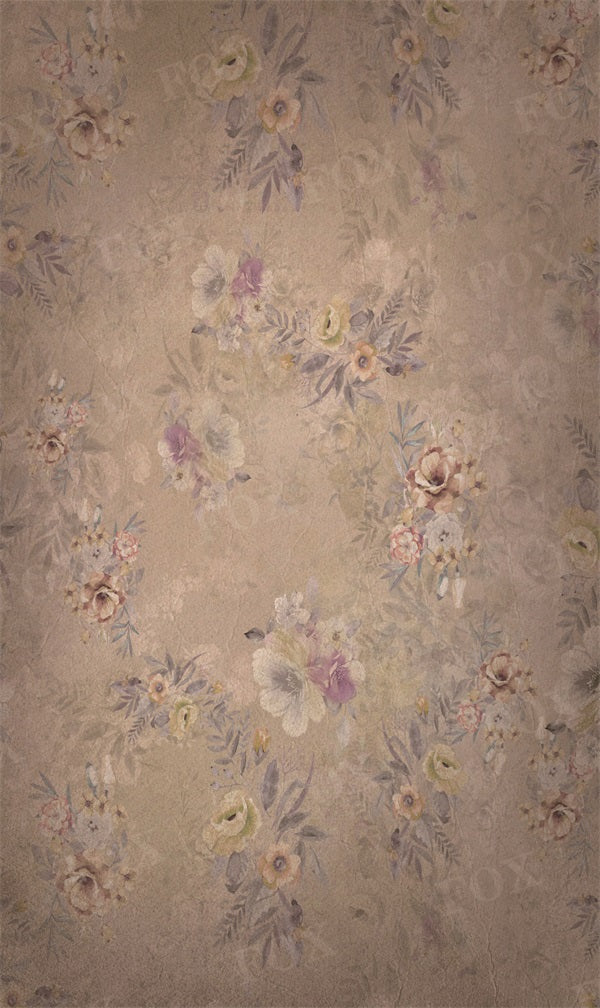 RTS Fox Vintage Brown Flowers Fabric Photography Backdrop