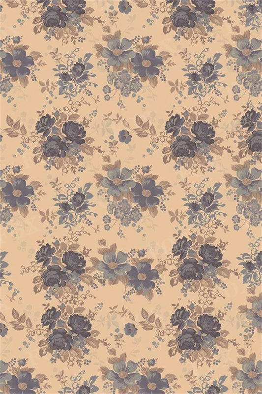 Fox Retro Flowers Floral Vinyl Backdrop for Photography