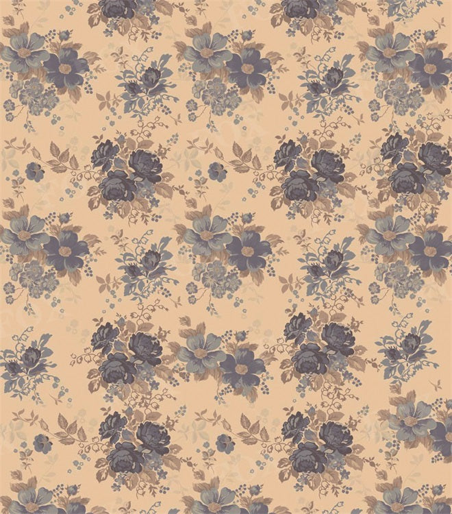 Fox Retro Flowers Floral Vinyl Backdrop for Photography