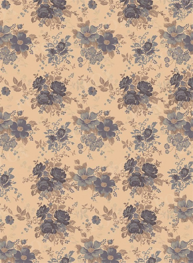 Fox Retro Flowers Floral Vinyl Backdrop for Photography