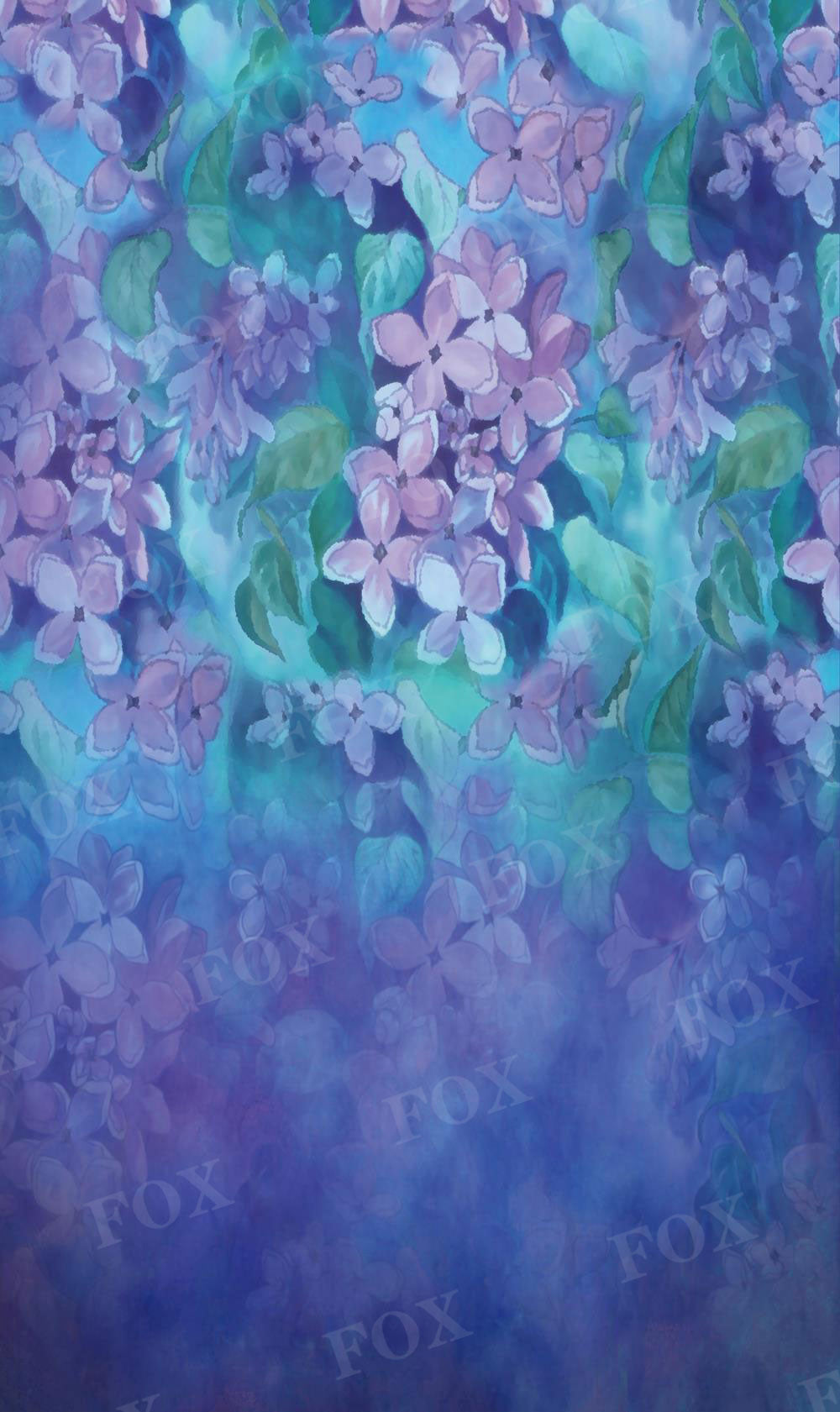 Fox Rolled Hydrangea Painting Vinyl Backdrop for Photography