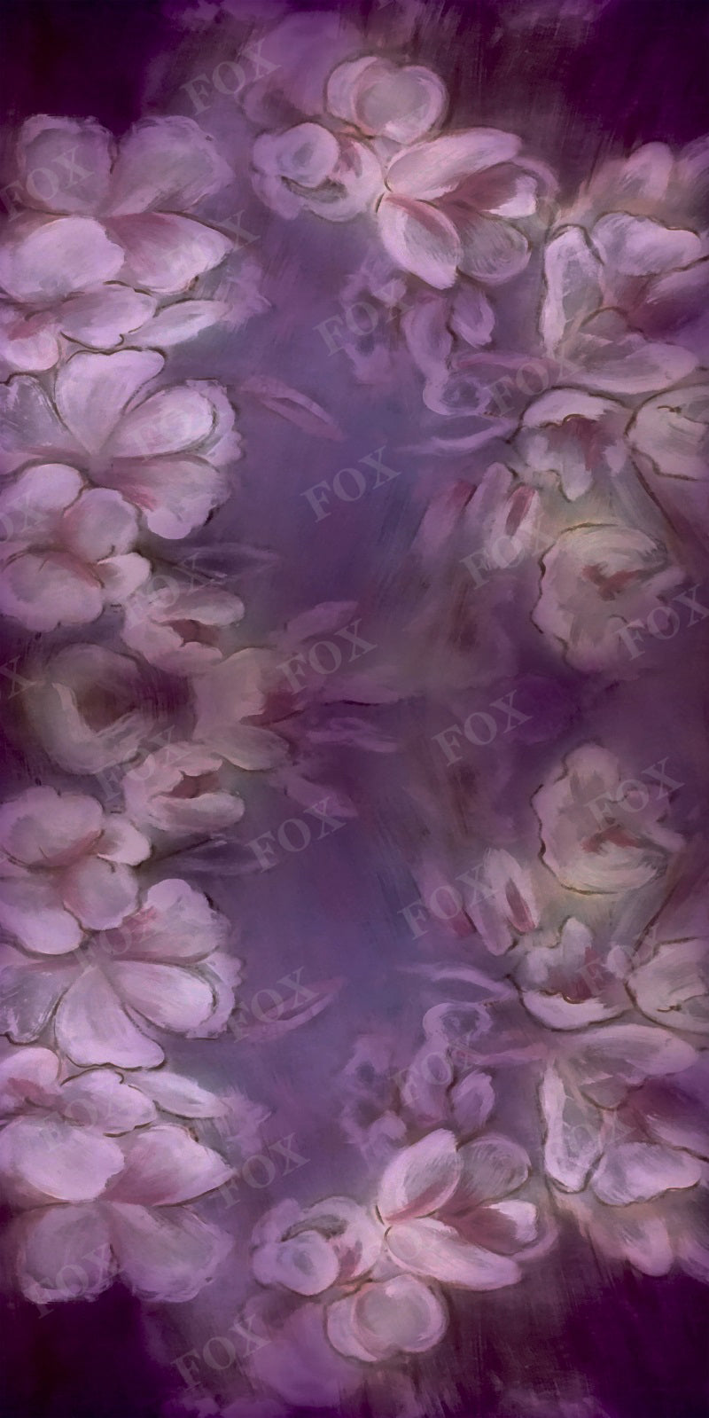 Fox Sweep Fabric Backdrop Purple Flowers for Photography