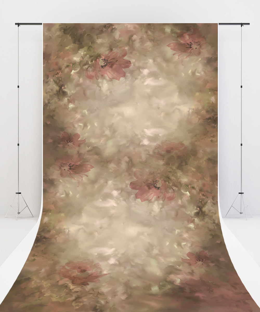 Fox Sweep Fabric Backdrop Vintage Flower for Photography