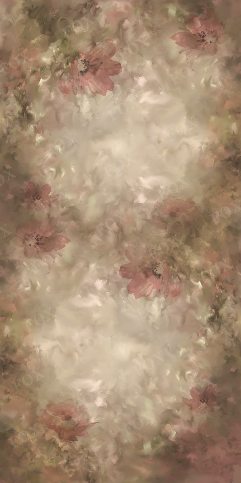 Fox Sweep Fabric Backdrop Vintage Flower for Photography