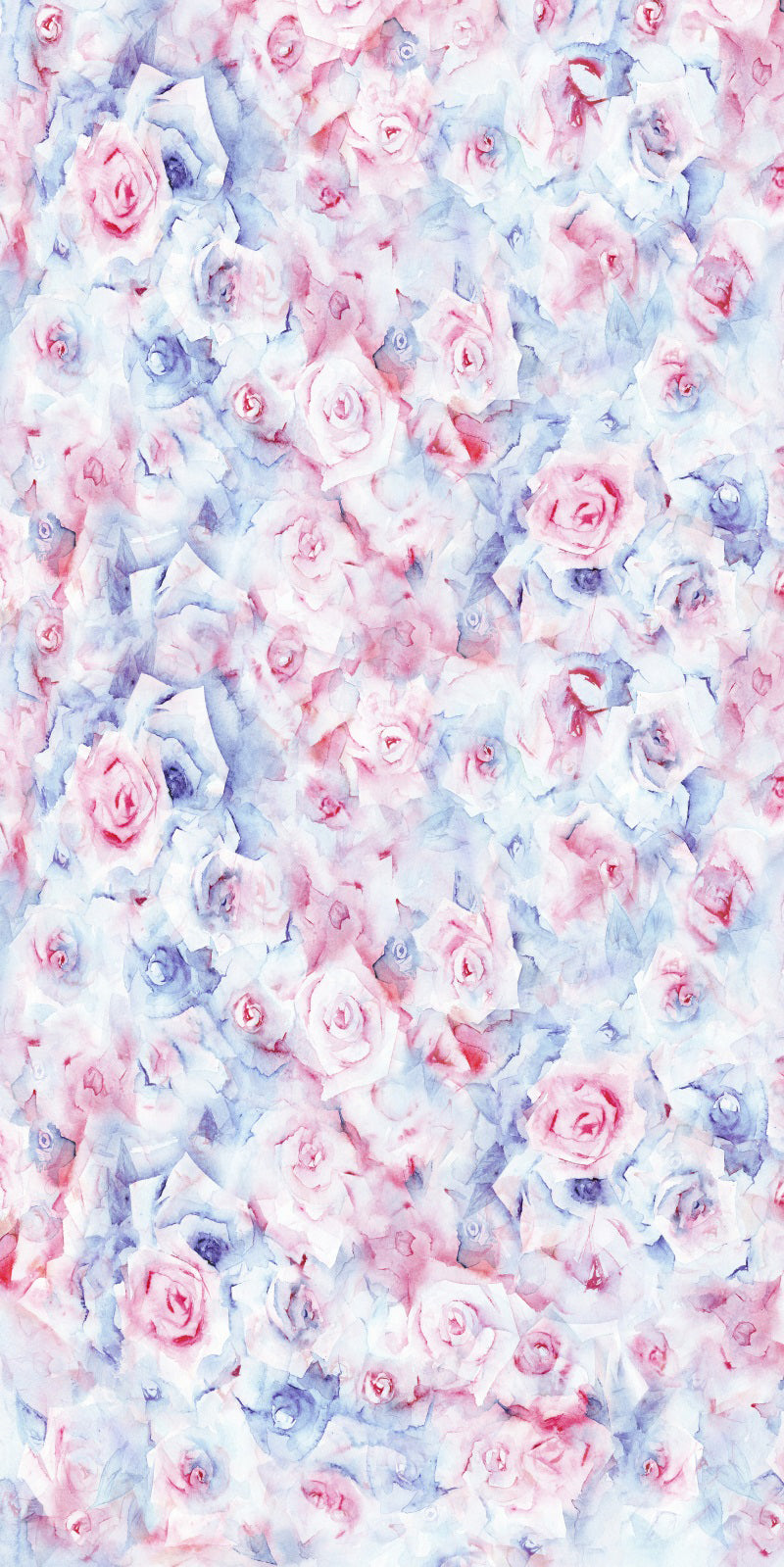 Fox Sweep Fabric Backdrop Blue Pink Flowers for Photography