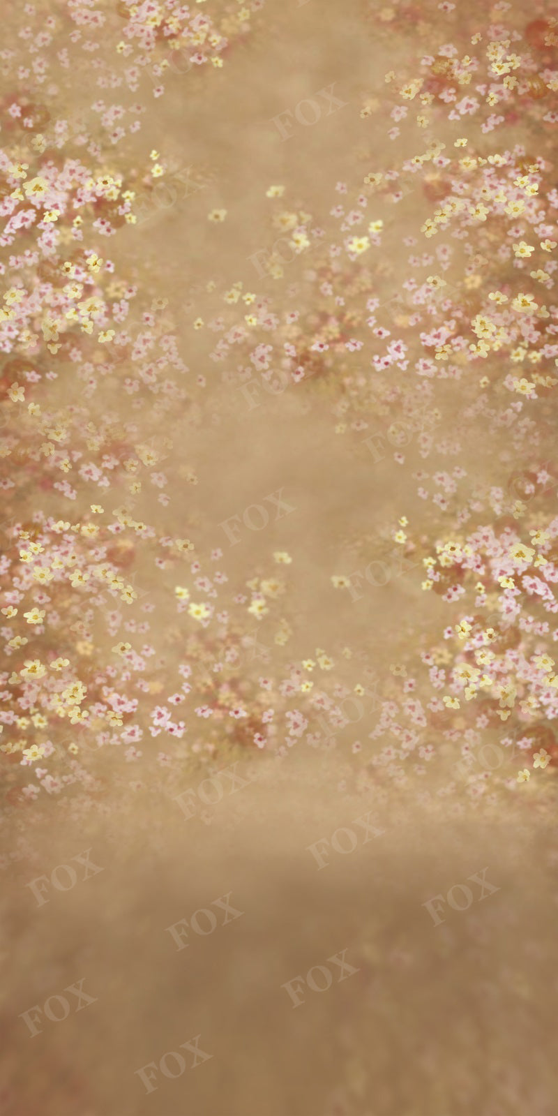 Fox Sweep Fabric Backdrop Little Flowers Champagne for Photography