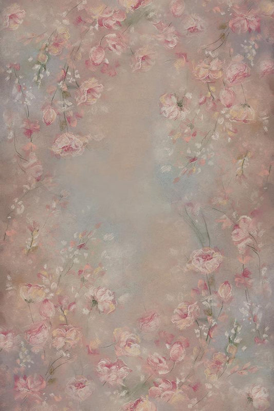 Fox Retro Floral Vinyl Backdrop for Photography