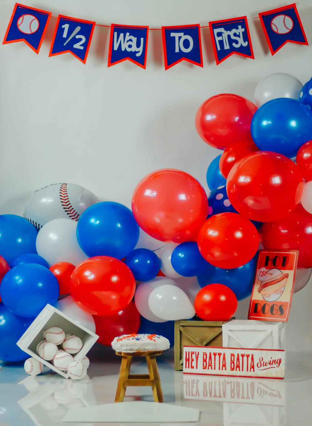 Fox Hey Batta Batta Baseball Sports Vinyl Backdrop Designed by Kayla Miller