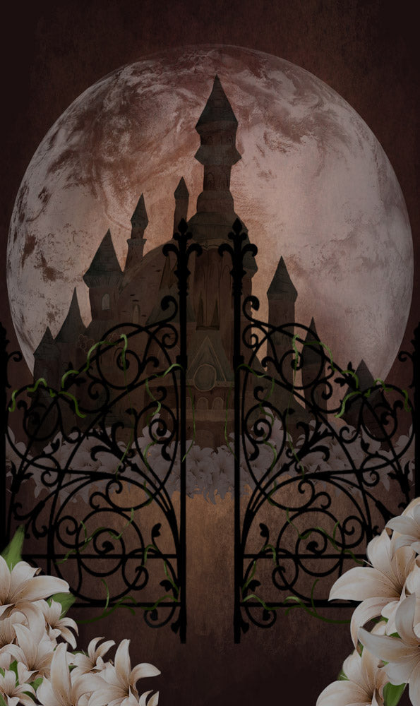Fox Halloween Castle Vinyl Backdrop