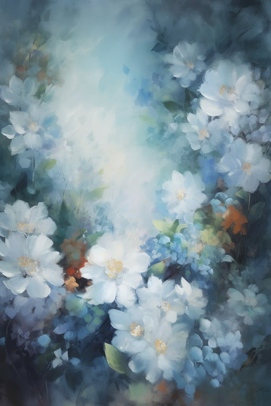 Fox Floral Camellia Photography Vinyl Backdrop