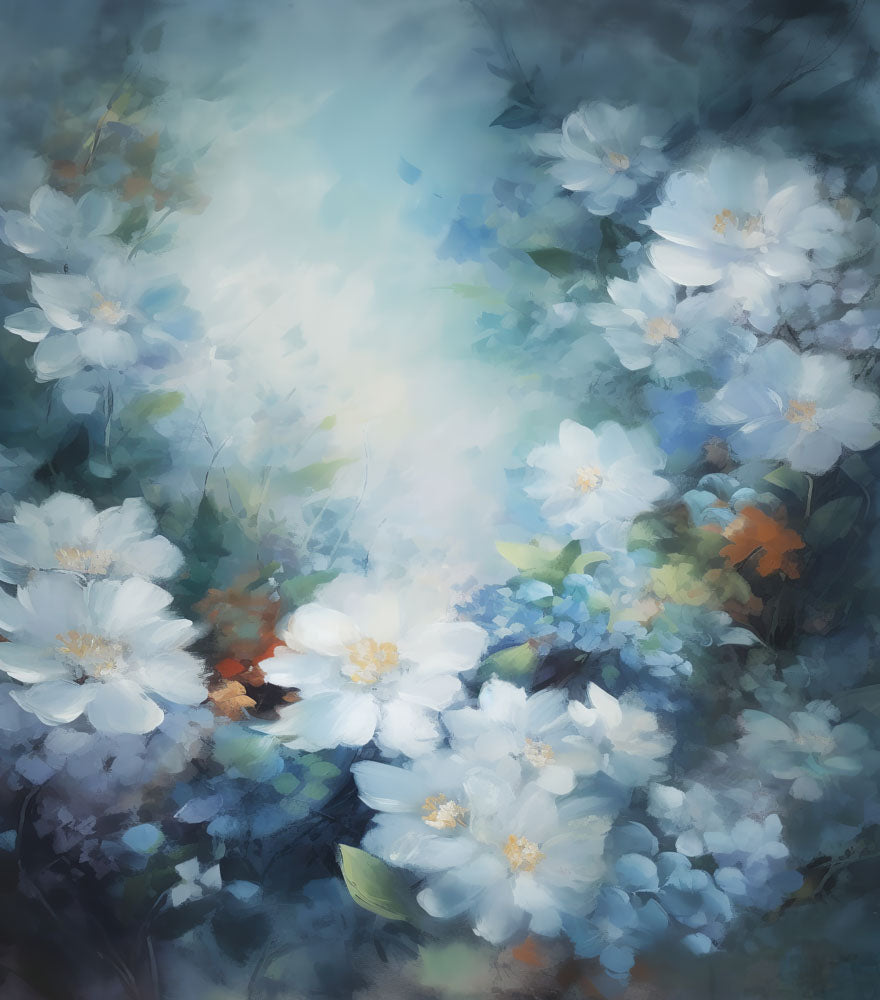 Fox Floral Camellia Photography Vinyl Backdrop