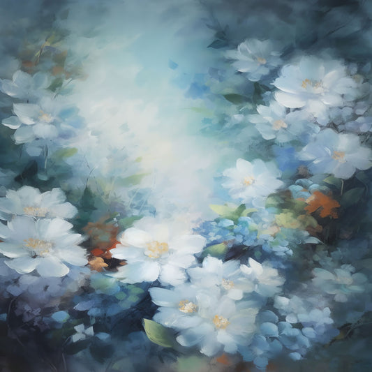 Fox Floral Camellia Photography Vinyl Backdrop