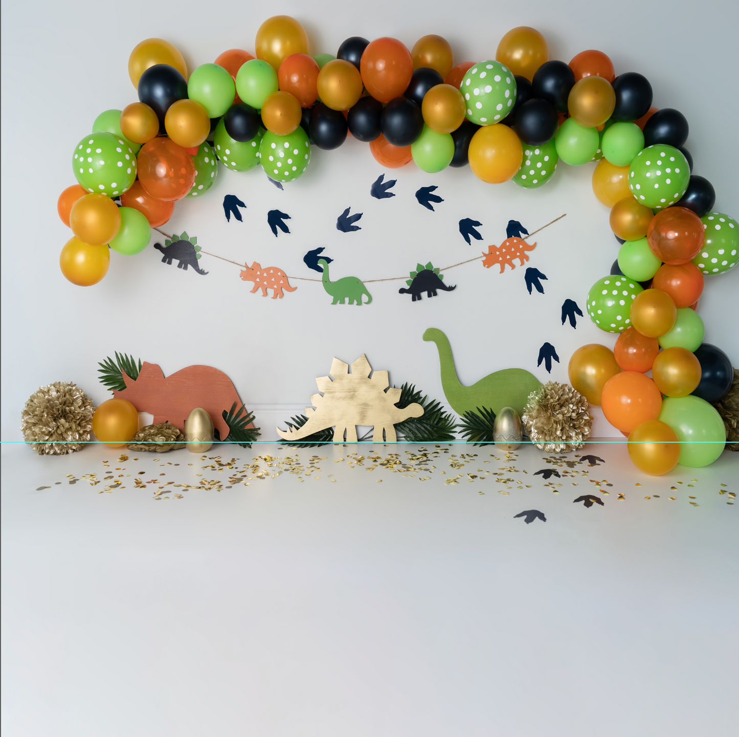 Fox Children Vinyl Birthday Dinosaur Backdrop Design by Kali - Foxbackdrop