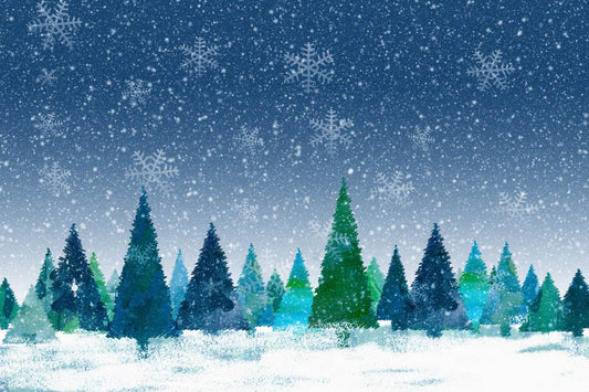 Fox Winter Snow Photostudio Vinyl Backdrop