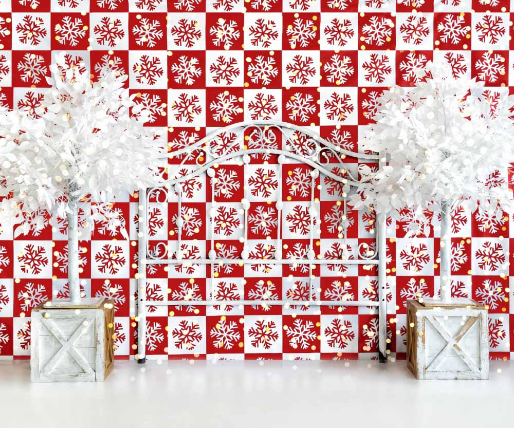 Fox Christmas Snowflake Vinyl Backdrop Photography