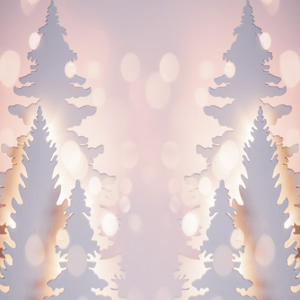Fox Family and Christmas Photography Vinyl Backdrop