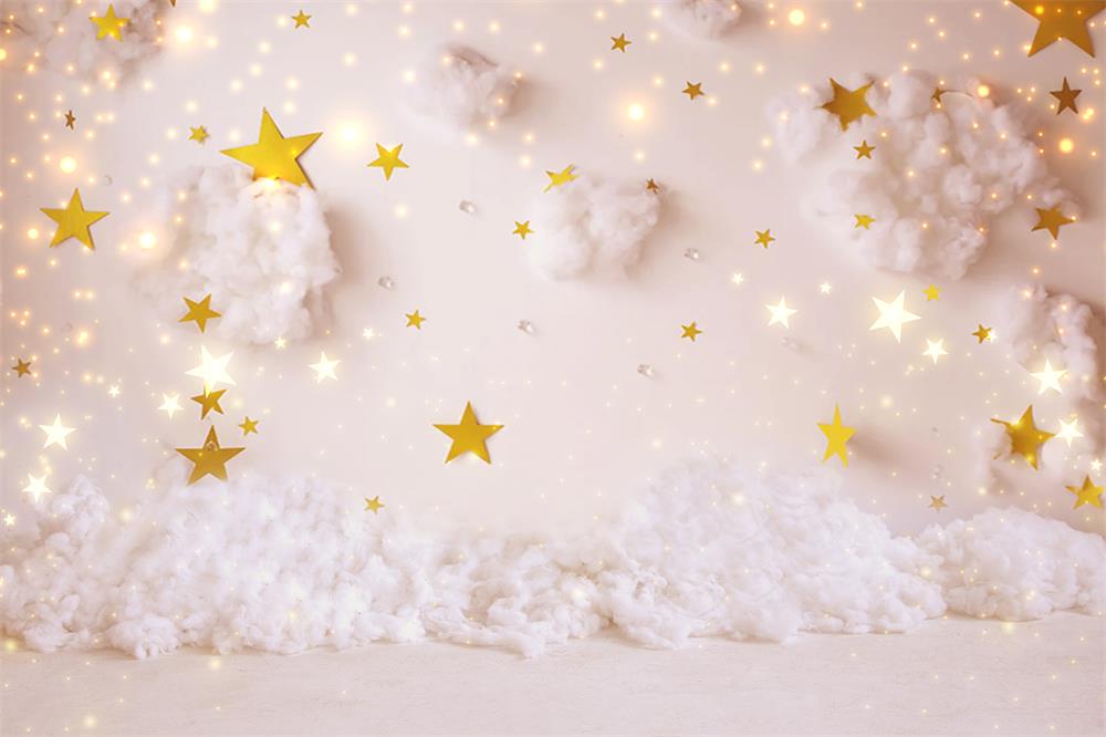 Fox Stars and Clouds Children Photography Vinyl Backdrop