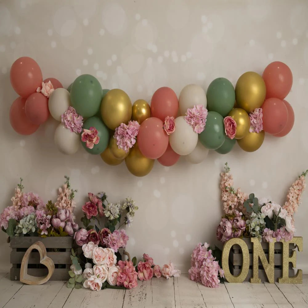 RTS Fox Cakesmash Birthday Rose Flower Fabric Backdrop Designed by Blanca Perez