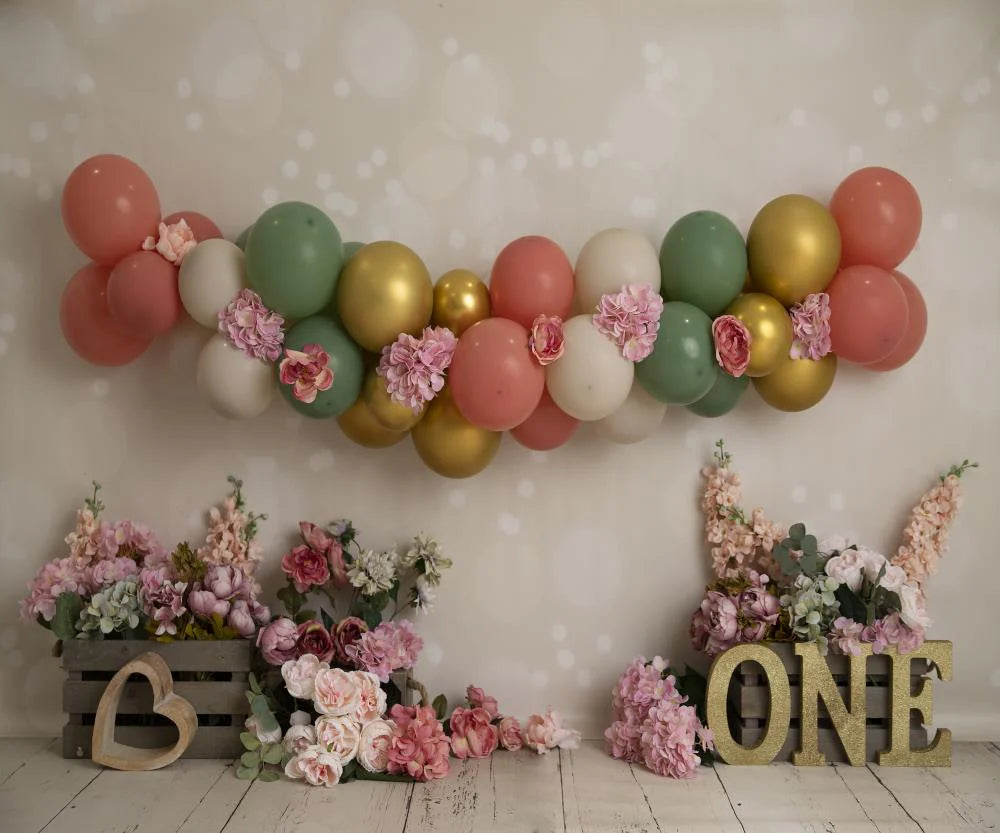 RTS Fox Cakesmash Birthday Rose Flower Fabric Backdrop Designed by Blanca Perez