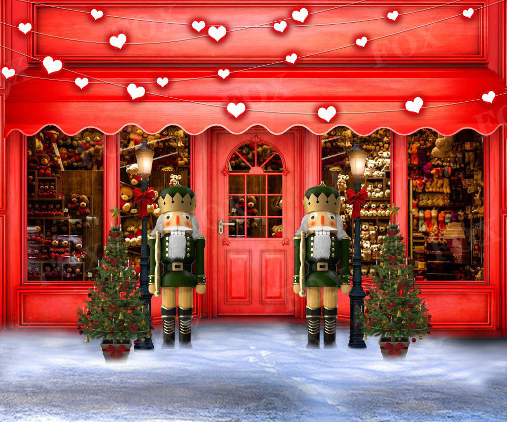 Fox Red Christmas Shop Window Vinyl Backdrops