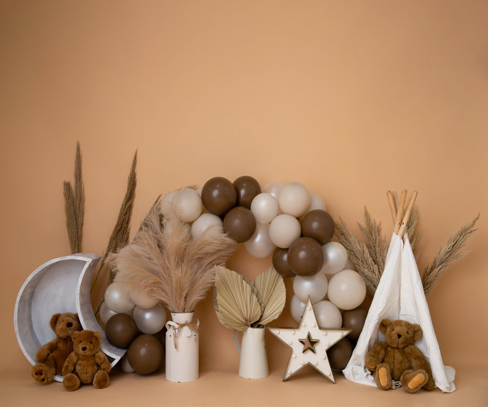 Fox Boho Rainbow Birthday Vinyl Backdrop Designed by Blanca Perez
