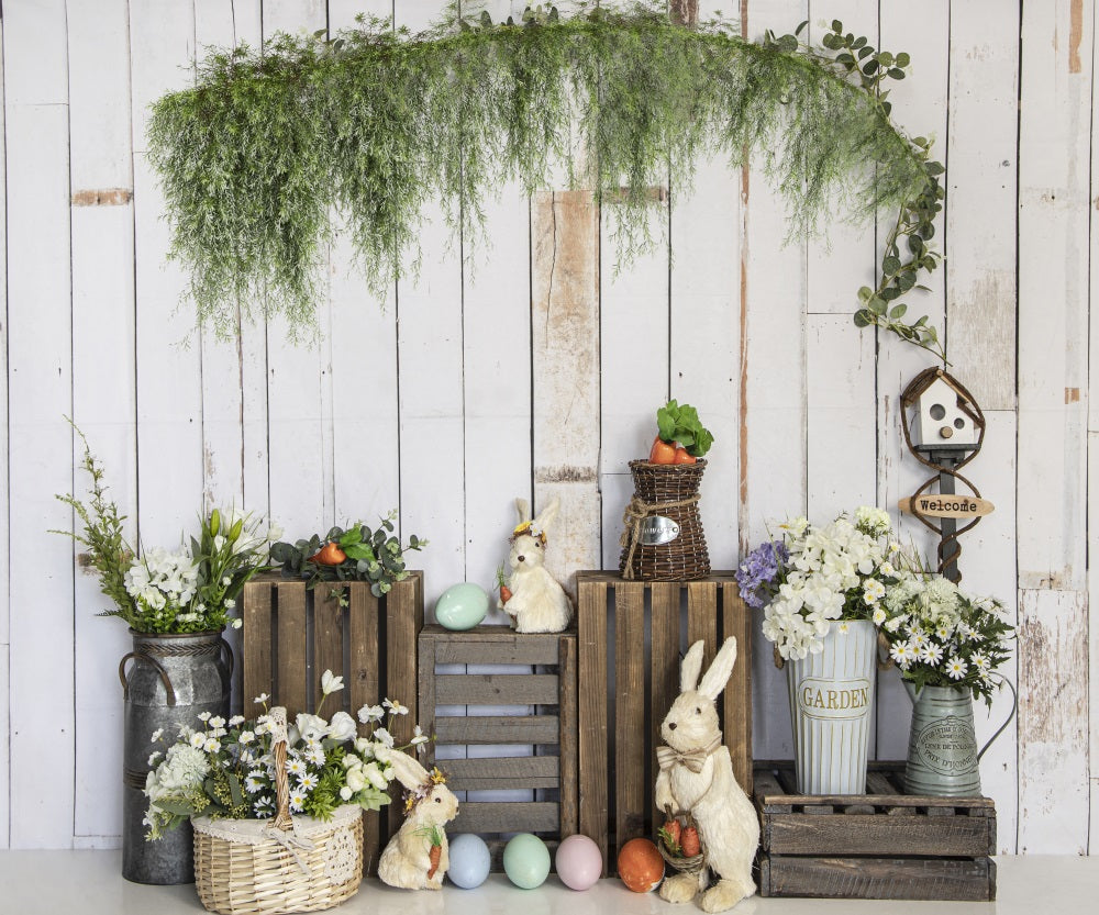 Fox Spring Easter Rabbit Vinyl Backdrop Designed by JT photography