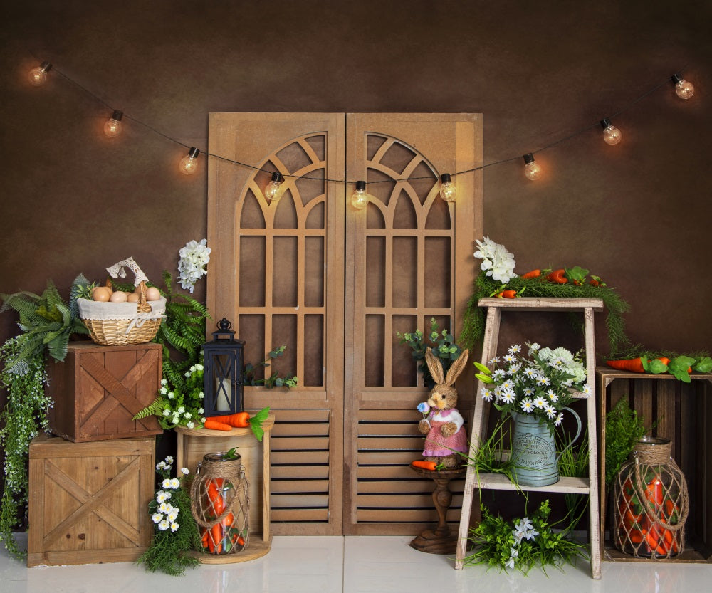 Fox Spring Evening Easter Rabbit Vinyl Backdrop Designed by JT photography
