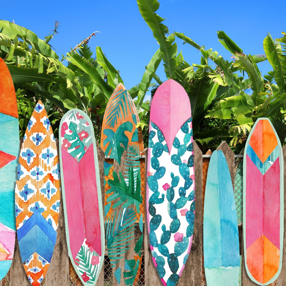 Fox Summer Surfboard Vinyl Backdrop