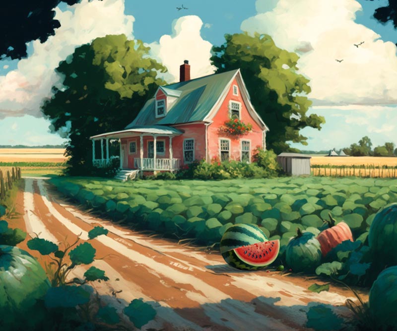 Fox Farm House Summer Vinyl/Fabric Spring Backdrop Designed By Blanca Perez