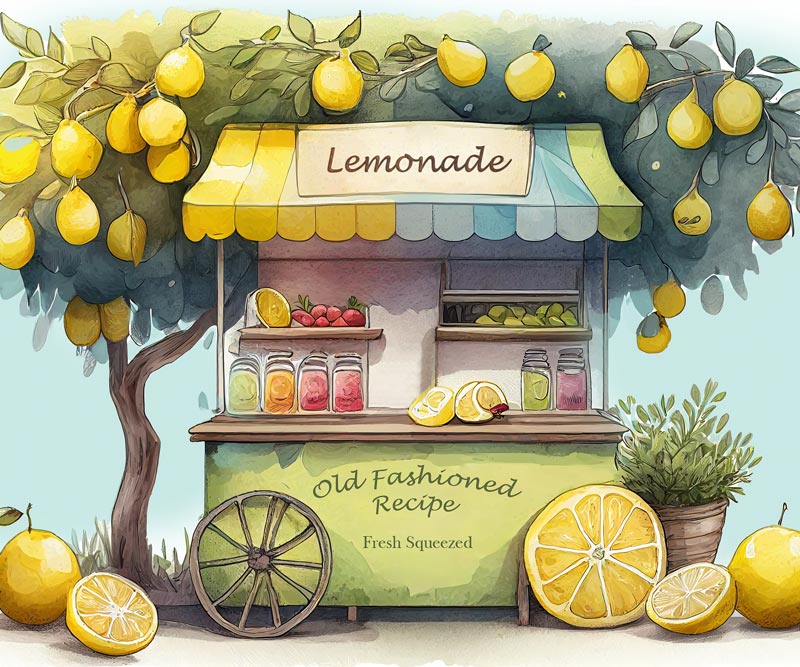 Fox Lemonade Stand Summer Vinyl/Fabric Spring Backdrop Designed By Blanca Perez