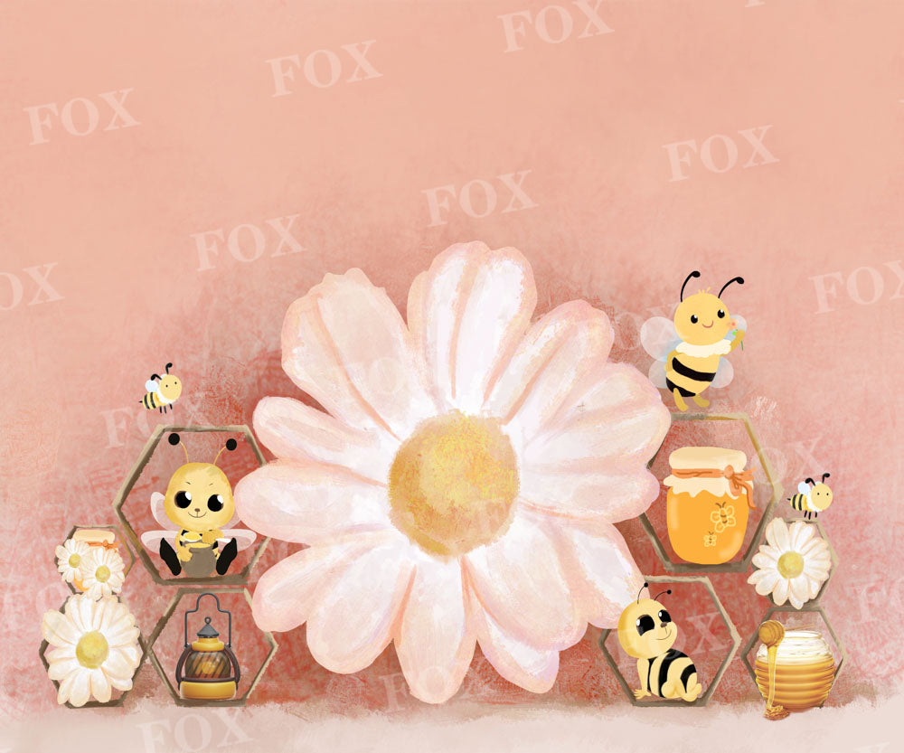 Fox Summer Sweet Honey Bee Vinyl Backdrop