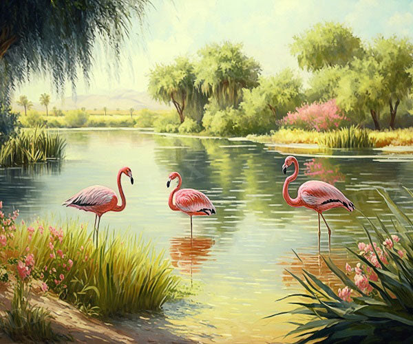 Fox Flamingo Summer Vinyl Photography Backdrop Designed By Blanca Perez
