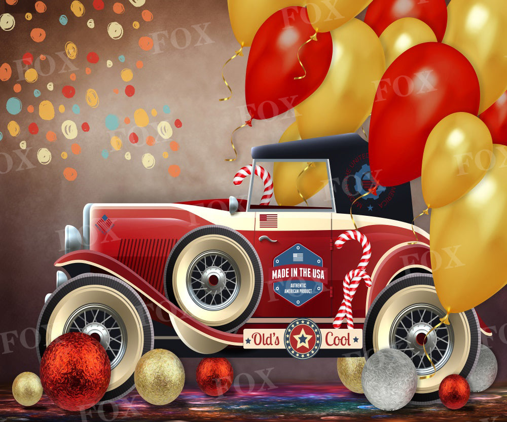 Fox Independence Day Car Fabric/Vinyl Backdrop