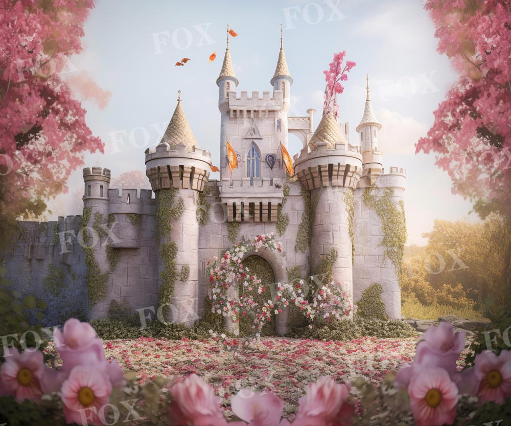 Fox Spring Castle Garden Vinyl Backdrop