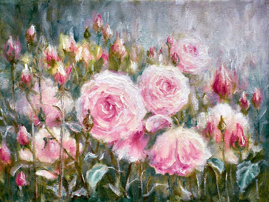 Fox Rolled Painting Flowers and Grass Vinyl Floral Backdrop - Foxbackdrop