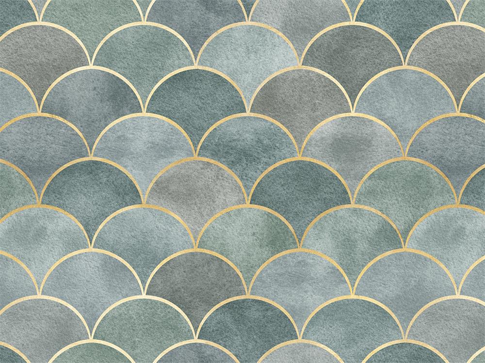 Fox Rolled Many Semicircles Vinyl Geometric Backdrop - Foxbackdrop