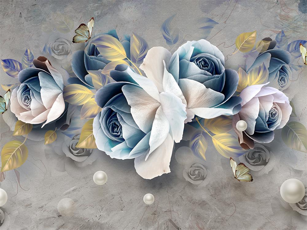 Fox Rolled Oil Painting Roses Floral Vinyl Children Kids Backdrop - Foxbackdrop