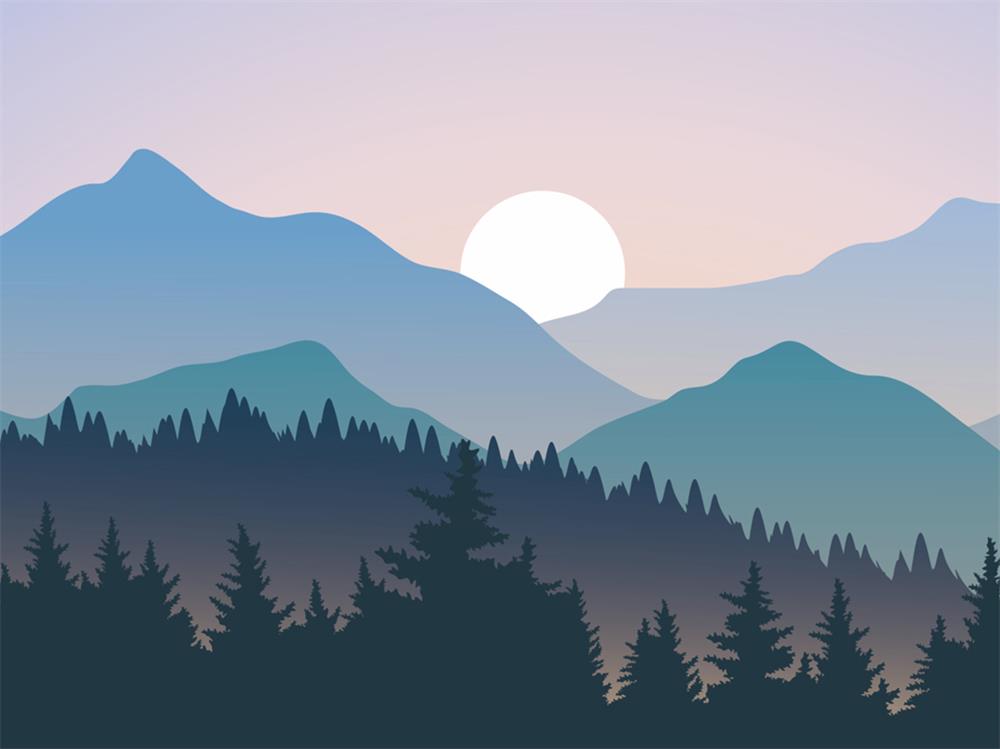 Fox Rolled Spring Landscape Picture Hiji Mountain Vinyl Photography Backdrop - Foxbackdrop