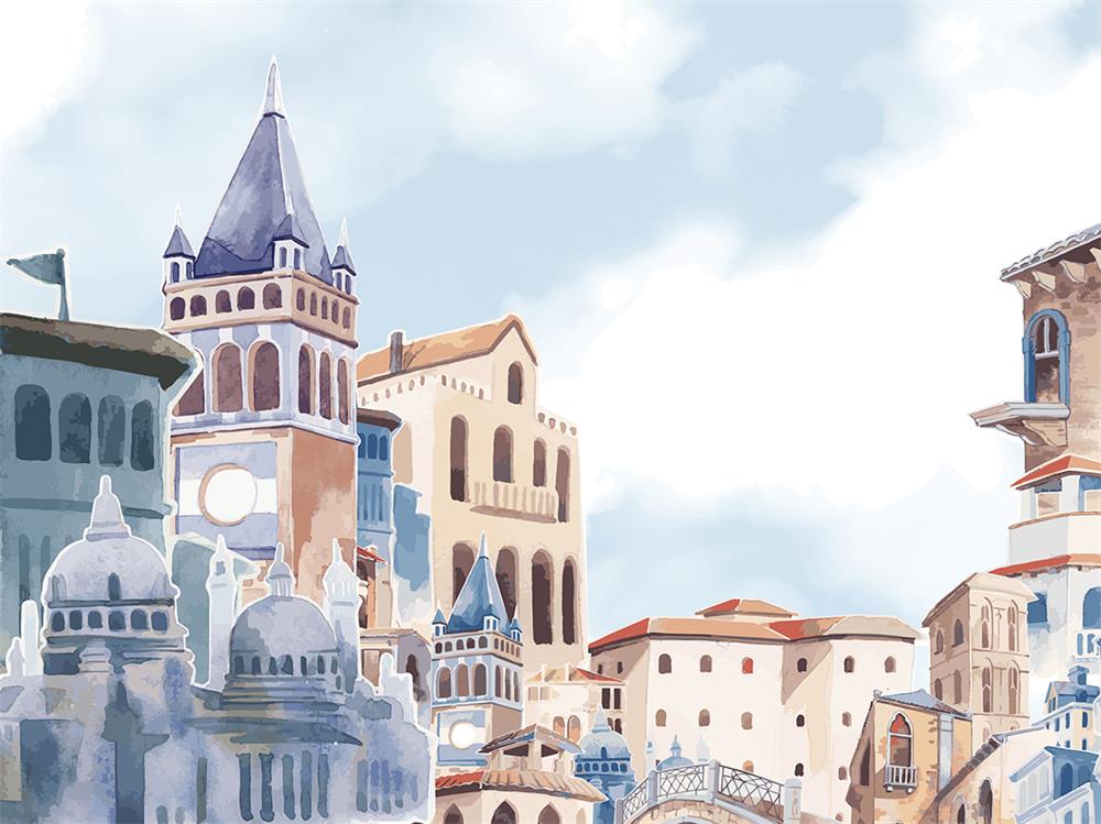 Fox Rolled Vinyl Cartoon Castle Girls Boys Children Backdrop - Foxbackdrop