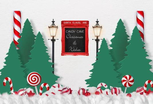 Fox Rolled Christmas Holiday Vinyl Christmas Backdrops - Foxbackdrop