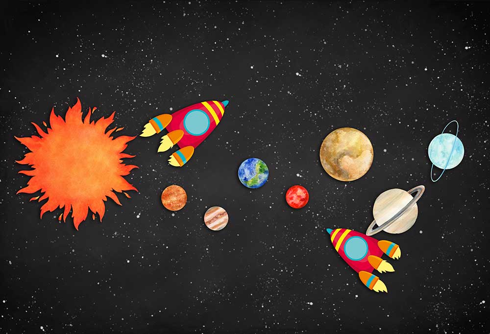 Fox Universe Planet Vinyl Photography Backdrop