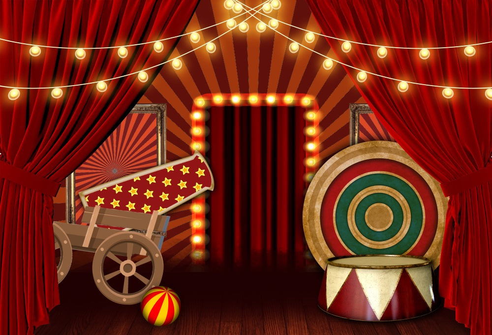 Fox Circus Stage Performance Vinyl Photography Backdrop