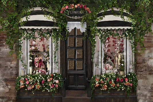Fox Spring Flowers Window Photography Vinyl Backdrop