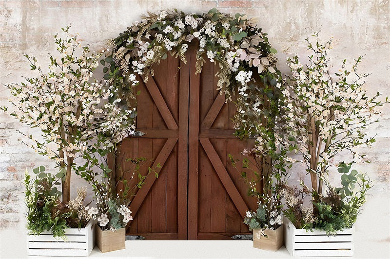 Fox Spring Flowers Door Photography Vinyl Backdrop