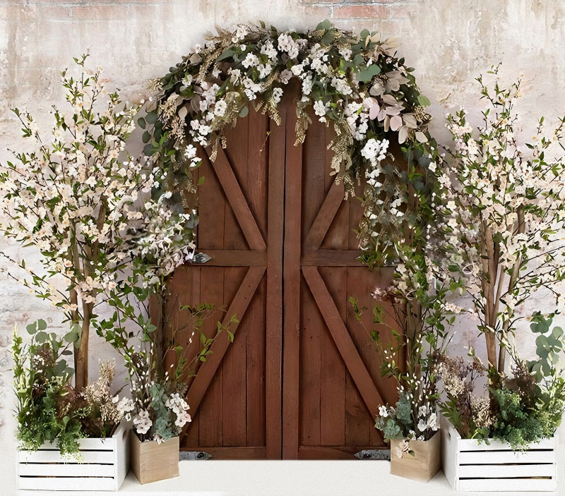 Fox Spring Flowers Door Photography Vinyl Backdrop