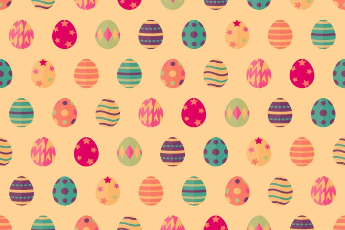 Fox Easter Egg Hunt Colourful Vinyl Photography Backdrop