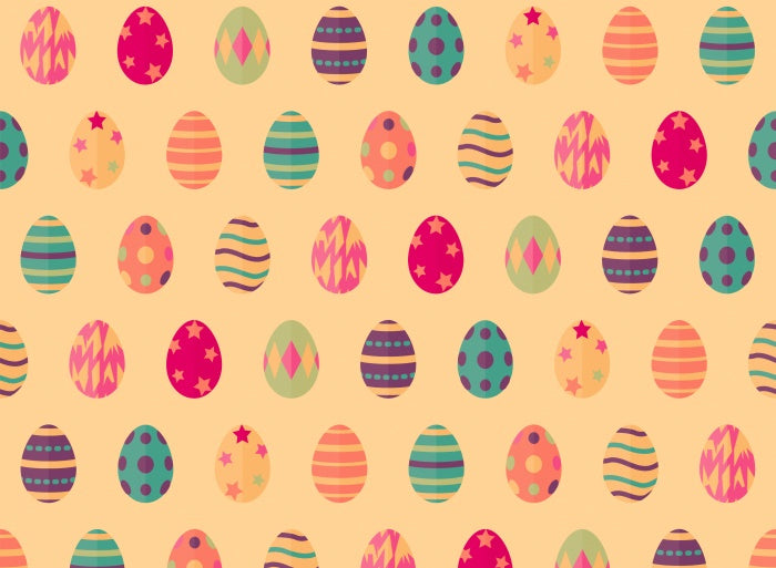 Fox Easter Egg Hunt Colourful Vinyl Photography Backdrop