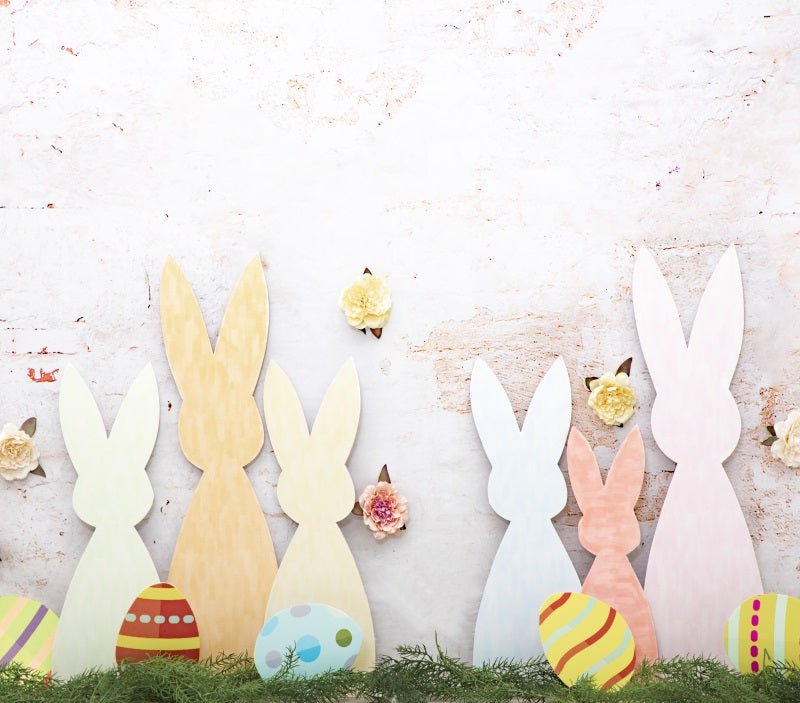 Fox White Wall Easter Bunny Vinyl Photography Backdrop